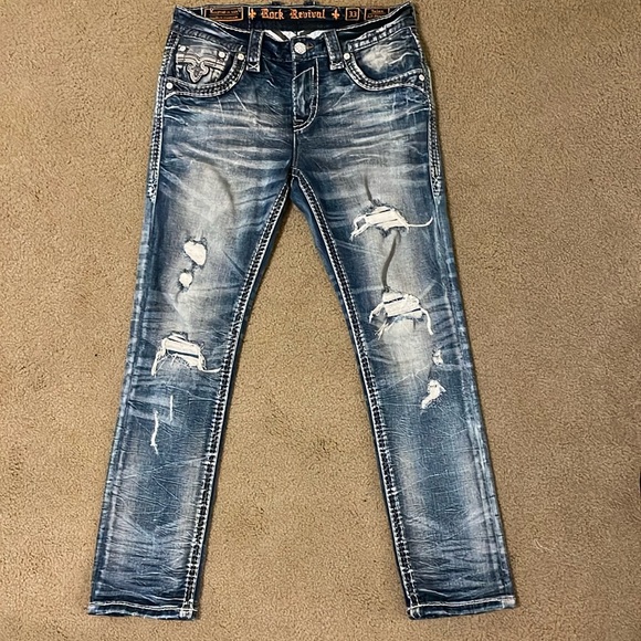 Men’s Rock Revival Jeans Alt Straight - Picture 1 of 5